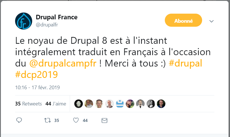 Actency-blog-DrupalCamp - Tweet Drupal France