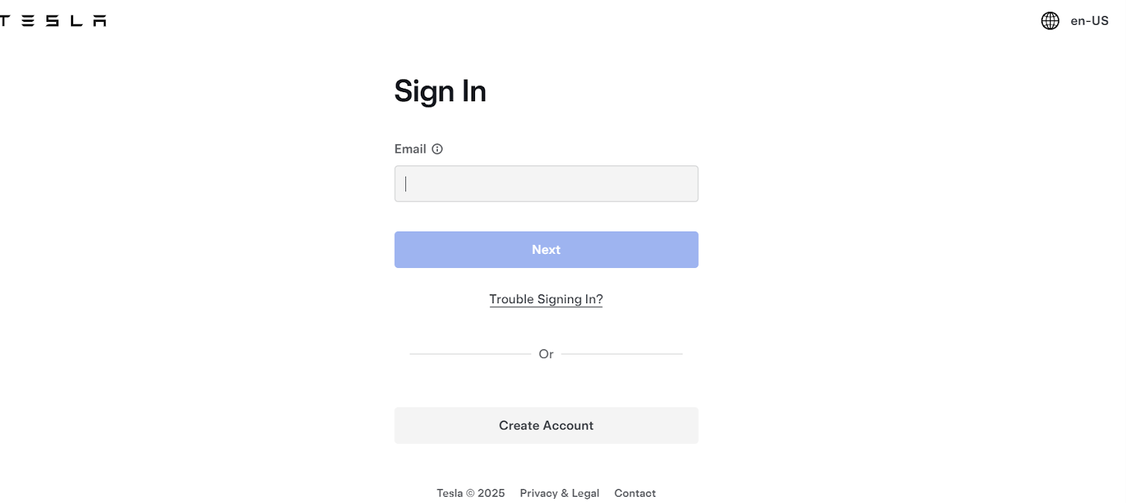 Interface de connexion de l’extranet Tesla, exemple de plateforme métier sécurisée et scalable.